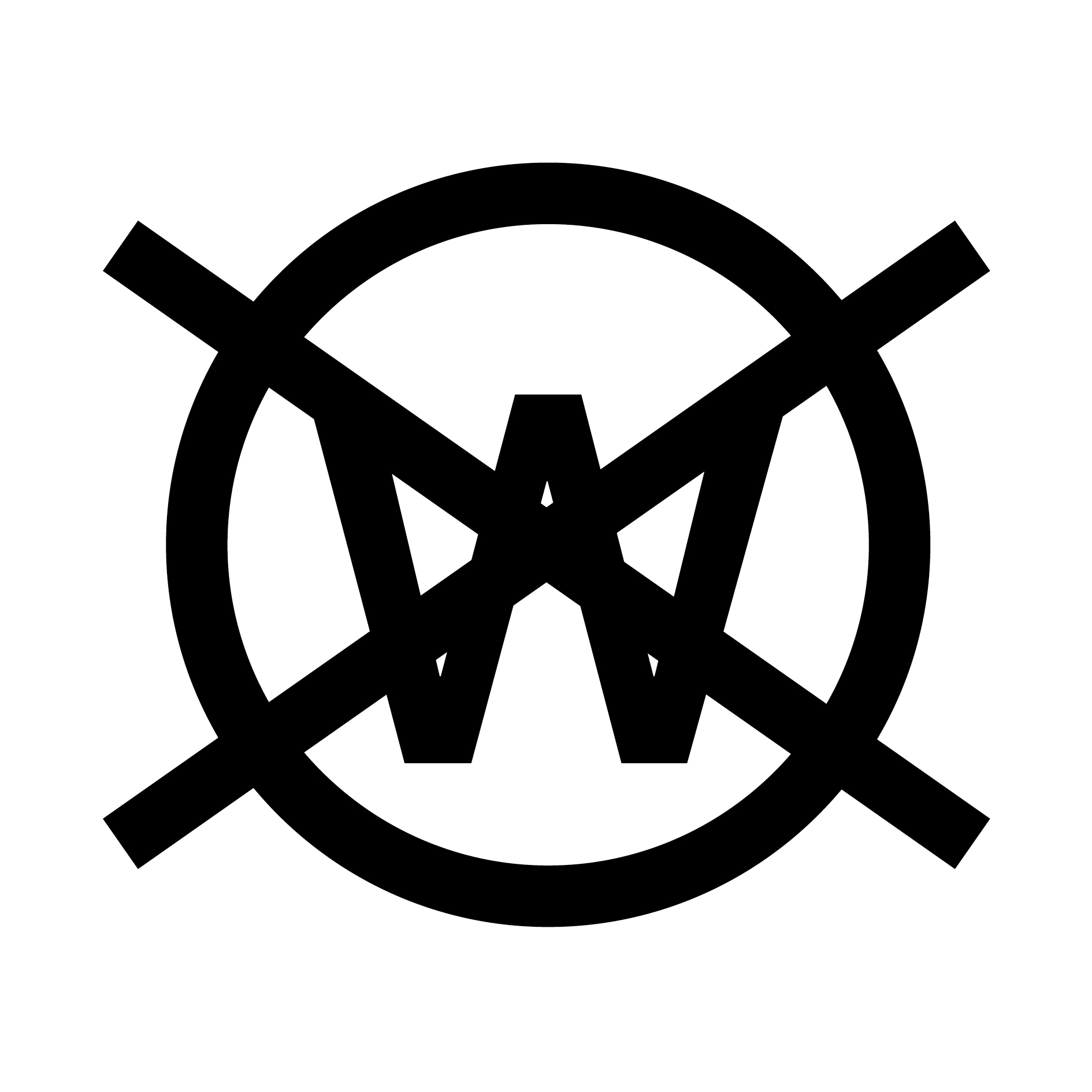 Symbole d'entretien W barré
